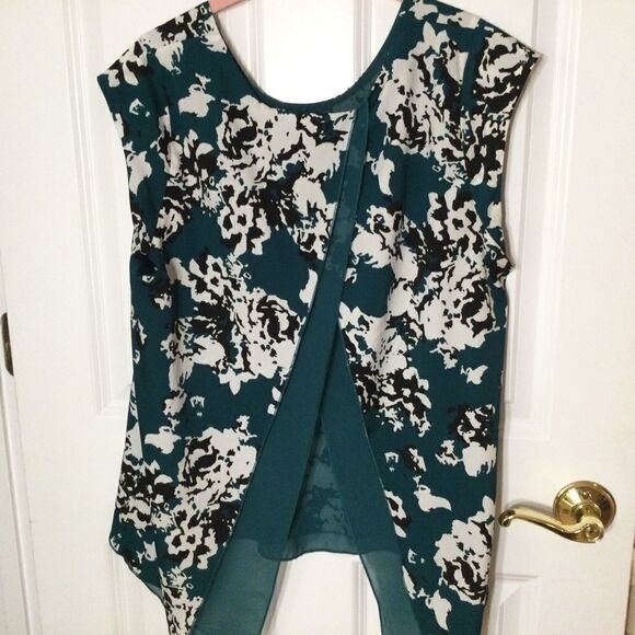 NWOT Banana Republic L Open Back Forest Green Top - Picture 4 of 8